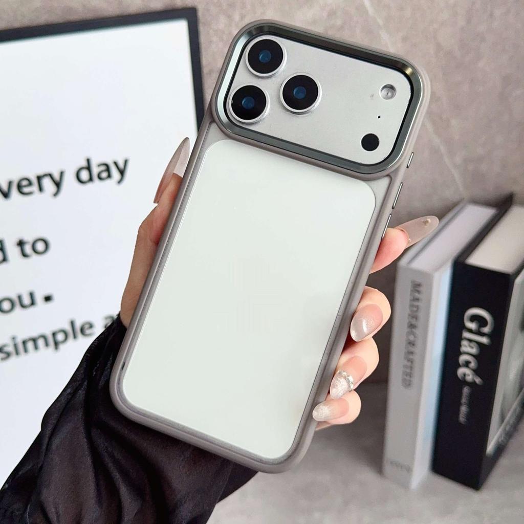 Transparent Silicone Frame Shockproof Case For iPhone 17 Air 16 15 14 13 12 11 Plus Pro Max Metal Camera Protection Hard Covers