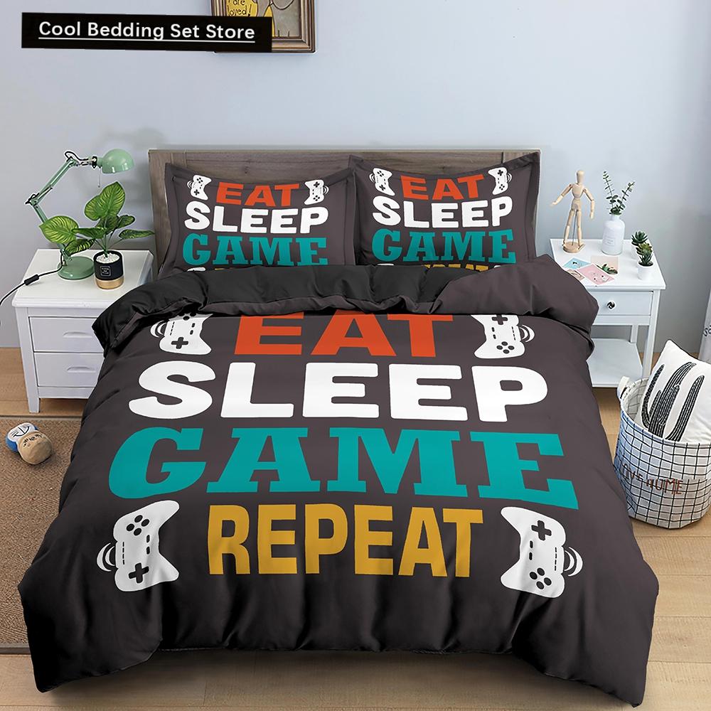 Game Bedding Set Soft Duvet Cover Set Comforter Bedding Quilt Cover with Pillowcase Kid Bedding Set 2/3pcs Polyester Quilt Cover