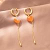 Stylish Women's Fall Fashion Gold Heart Chain Earrings Geometric Design