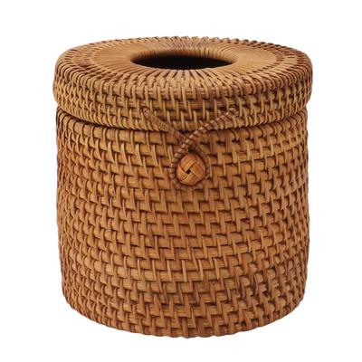 Rectangular Rattan Tissue Box Cover Rattan Woven Tissue Box Holder for Bathroom Organizer