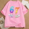 Six Seven Graphic Print Tshirts Summer Unisex Unisex Casual Fashion Funny Loose Streetwear Tops Crew Neck Short Sleeve Tshirts