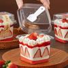 50Pcs Disposable Pudding Cups Square Dessert Boxes  for Holding Ice Cream Jelly Yogurt and Mousse