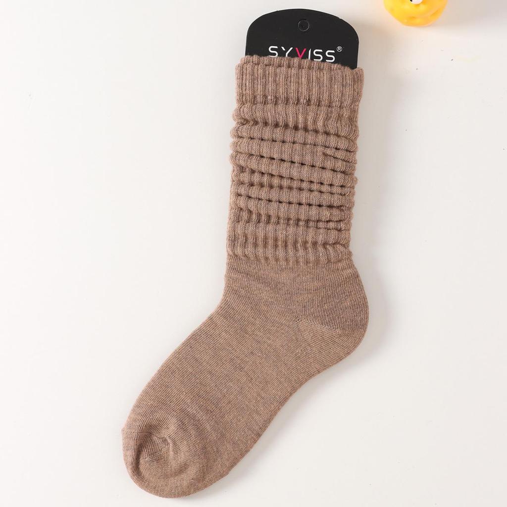 SYVISS Unisex Solid Color Scrunch Socks - Long Warm Leg Warmers, Slouch & Bubble Styles for Men and Women.