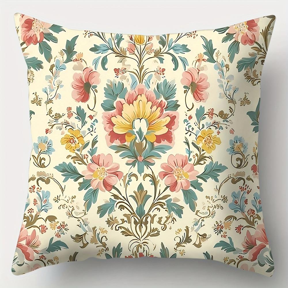 Geometrischer floraler KissenbezugSchlafzimmer Sofa Dekokissenbezug Mit Reißverschluss Weicher Kissenbezug