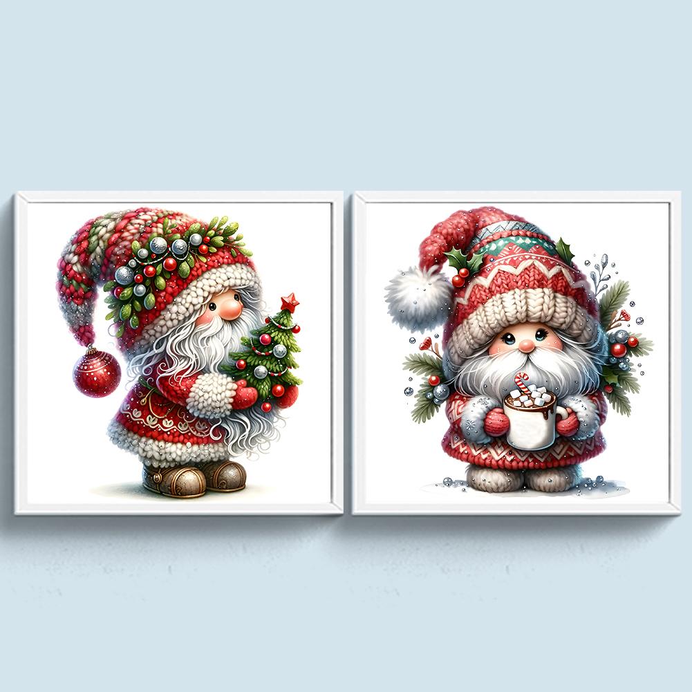 Full Embroidery Eco-cotton Thread 11CT Printed Xmas Gnome Cross Stitch Kit Art