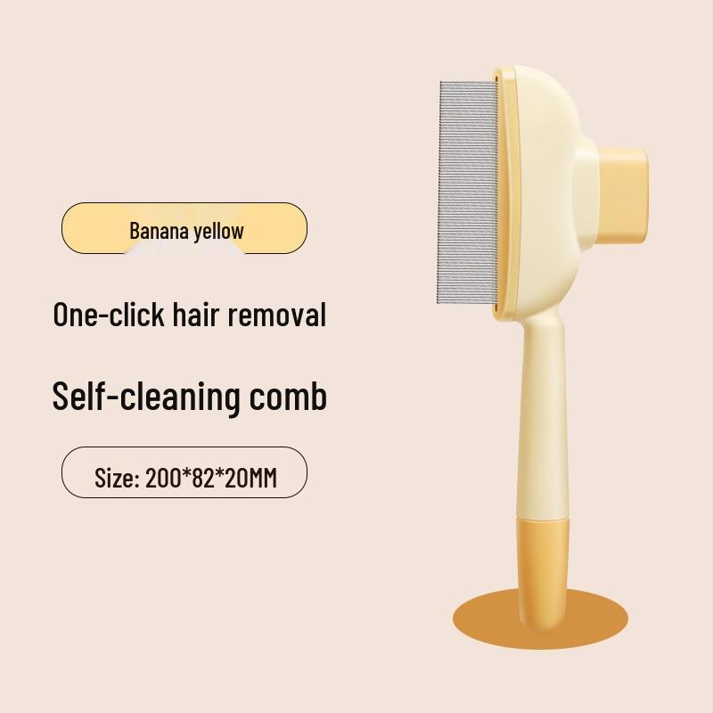 Pet De-shedding Comb for Cats & Dogs with One-Click Fur Release.