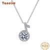 Collana con ciondolo personalità di lusso in argento sterling S925 con Moissanite Collana classica da donna con collana di marea, regalo per feste