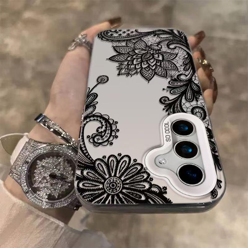 Custodia per Telefono con Motivo in Pizzo per Apple 17, Samsung S23, Galaxy S24+ Ultra Premium, Copertura S22
