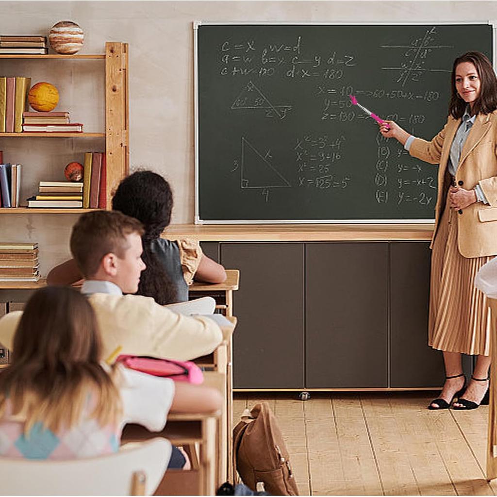 5PCS Pointer Stick For Classroom – Multipurpose Teacher Pointer Stick, Extendable Classroom Pointer And Finger Pointer Stick, Engaging Colors –