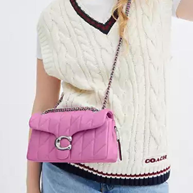 COACH Tabby Nappa Leather Shoulder Bag Medium Women's Pink CP150-LHDB8