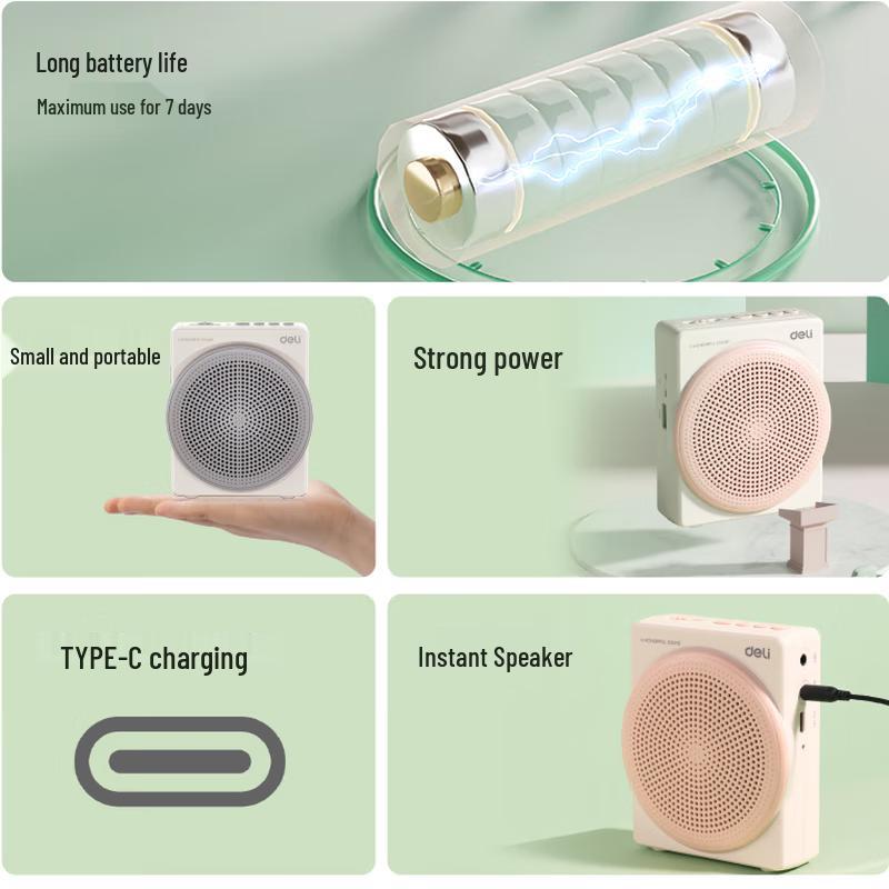 Deli LT910 Portable Wired Voice Amplifier for Teachers & Tour Guides