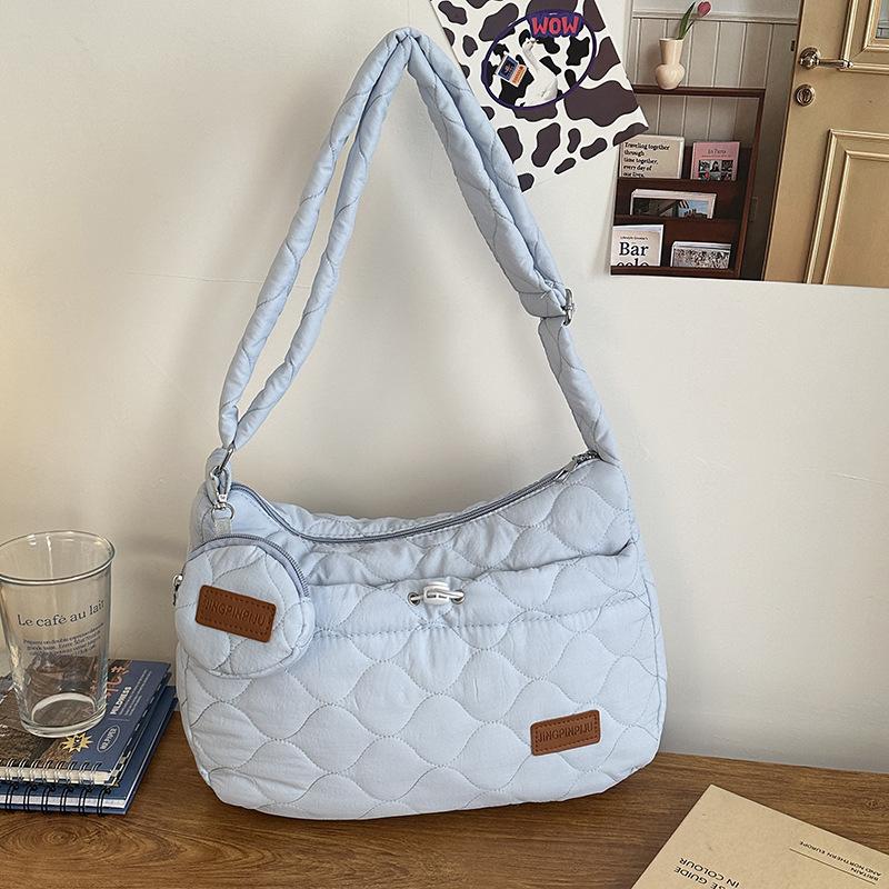 

Нишевая универсальная женская сумка-мессенджер через плечо, студенческая простая однотонная спортивная и повседневная сумка one size fits all синий