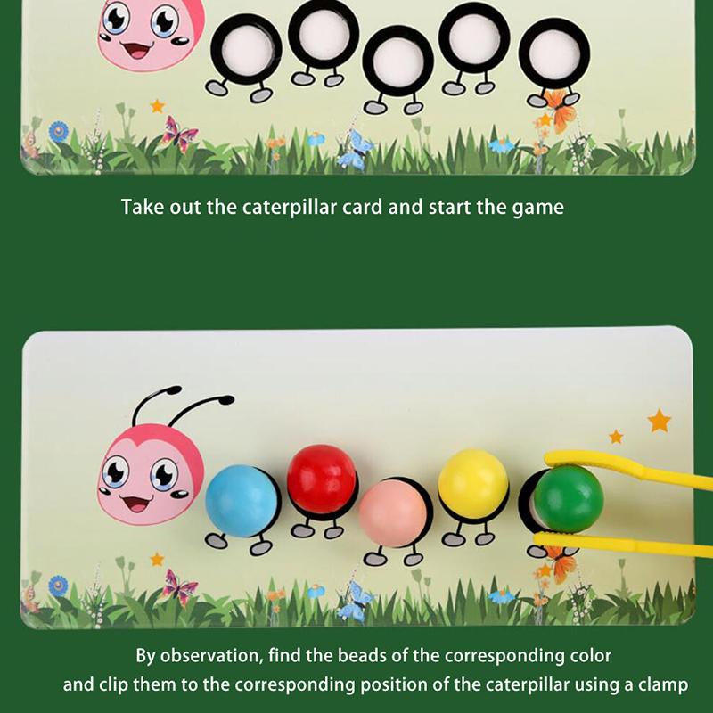 1 Set Color Sorting Montessori Educational Learning Props Clip Beads Toys Gifts Fine Motor Skill Toy For Preschool Kids