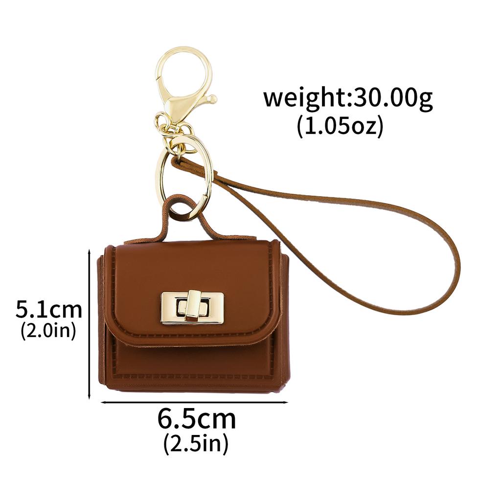 Mini Leather Openable Small Bag Keychain Pu Leather Hand Strap Coin Purse Accessories Pendant Mobile Phone Bag Jewelry Gift