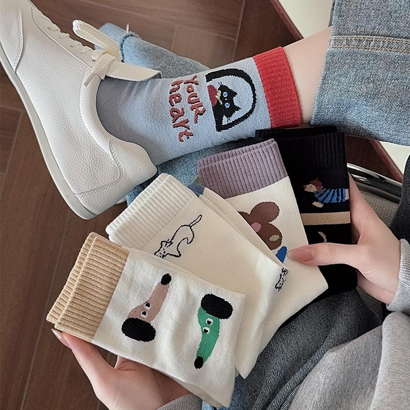 

Girls Spring and Summer Fashion New Lovely All Build In Tube Socks 1 pair синій