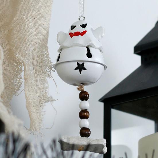 Ghost Bell Pryskyřičná závěsná ozdoba Halloween Mini Bílý duch Dekorace pro vnitřní venkovní Zrcátko zpětného pohledu Dekor