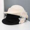 Lace Black Knitted Hat French Style Women Fisherman Hat Retro Hepburn Style Topper Hat  Funeral