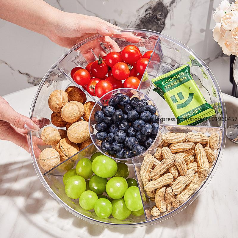 Home Luxury Airtight Dry Fruit Tray New Year Snack Storage Box Perfect for Nuts Candies On Living Room Coffee Table