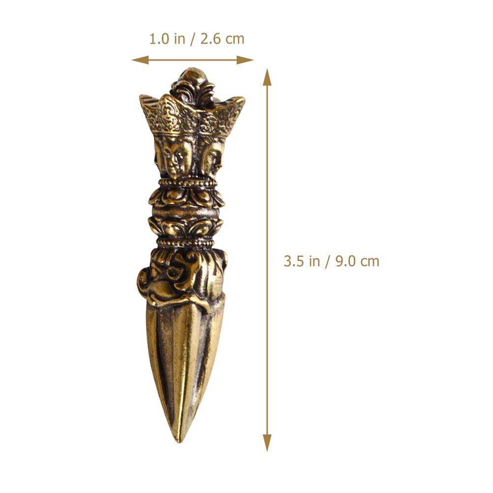 Style Vintage Vajra Pestle Brass Decor Exquisite Indoor Desktop Small Ornament Home Decoration Vajra Pestle Decor