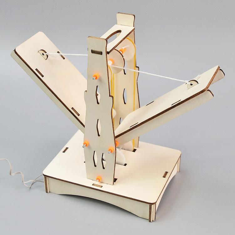 Wooden Suspension Bridge Model Children's Diy Science Experiment Material Package Teaching Aids Students' Technology Small Production Invention