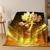 Classic S-Sonic Game Cartoon Hedgehog Flannel Blanket Soft Warm Throw Blanket for Bed Bedroom Room Living Room Travel Picnic Kid