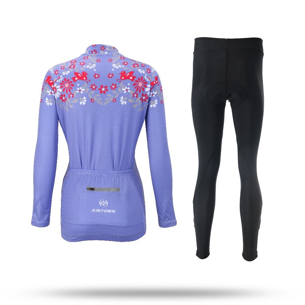 Riding Bicycle Jerseys Cycling Clothing Set Quick Dry Women Long Sleeve Bicycle Clothes Suit