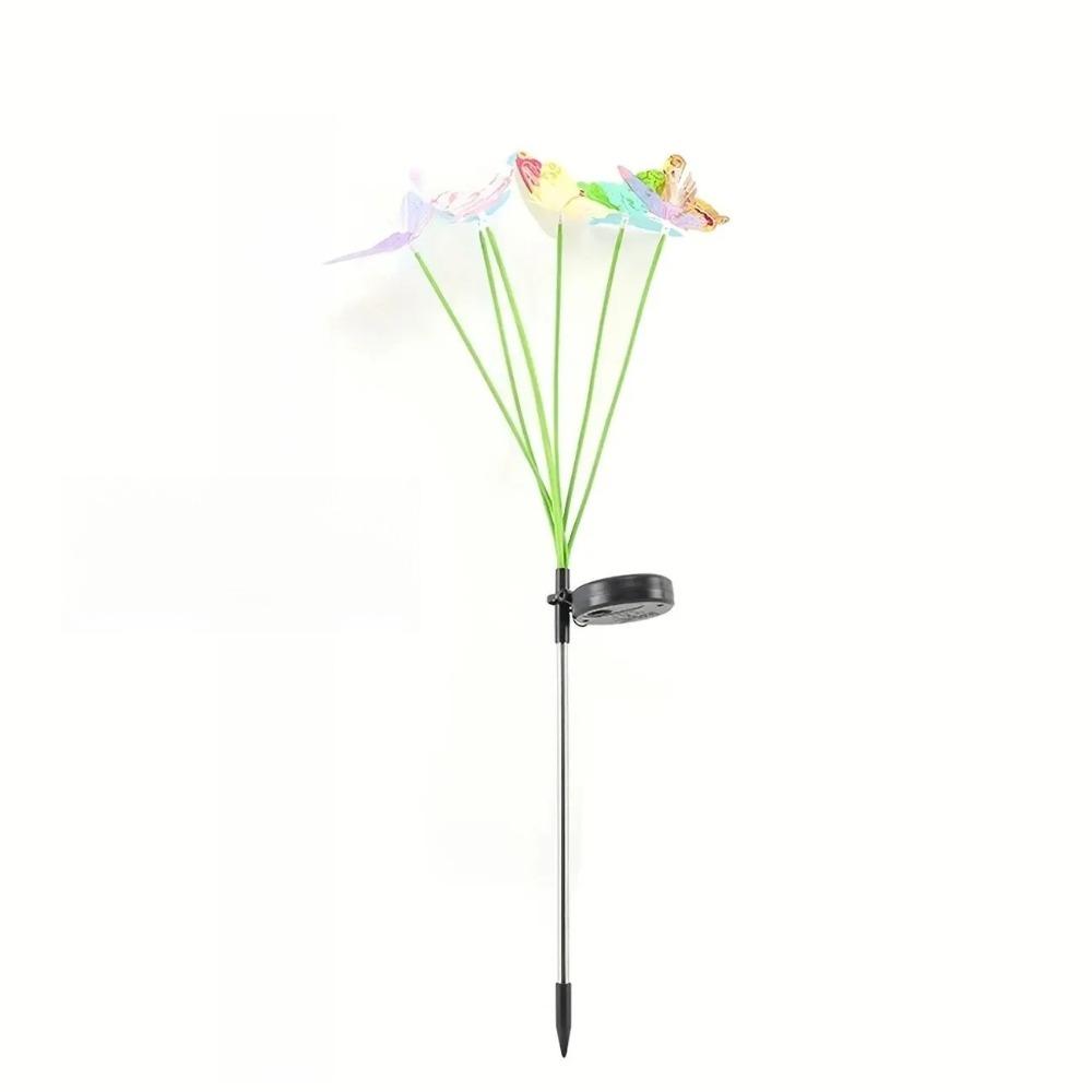 Solar-Powered Butterfly Fiber Optic Light - Waterproof Rechargeable Outdoor Garden Decor for Lawn, Yard, and Landscape