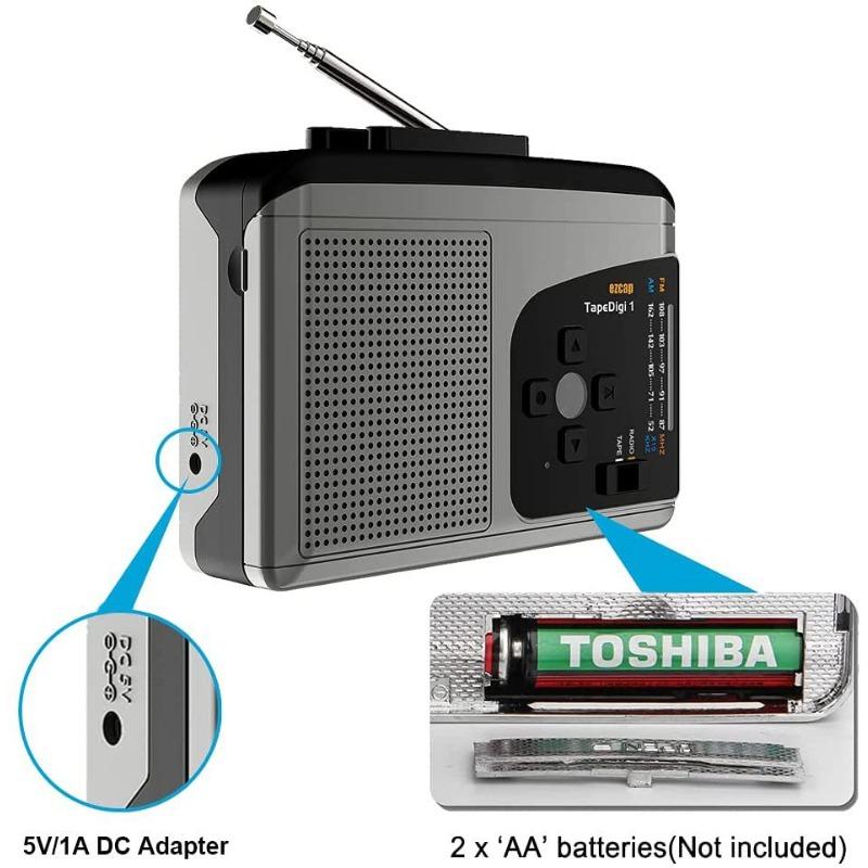 1PACK cassette player Walkman with speaker, stereo, radio FM direct to MP3 to TF card ezcap234