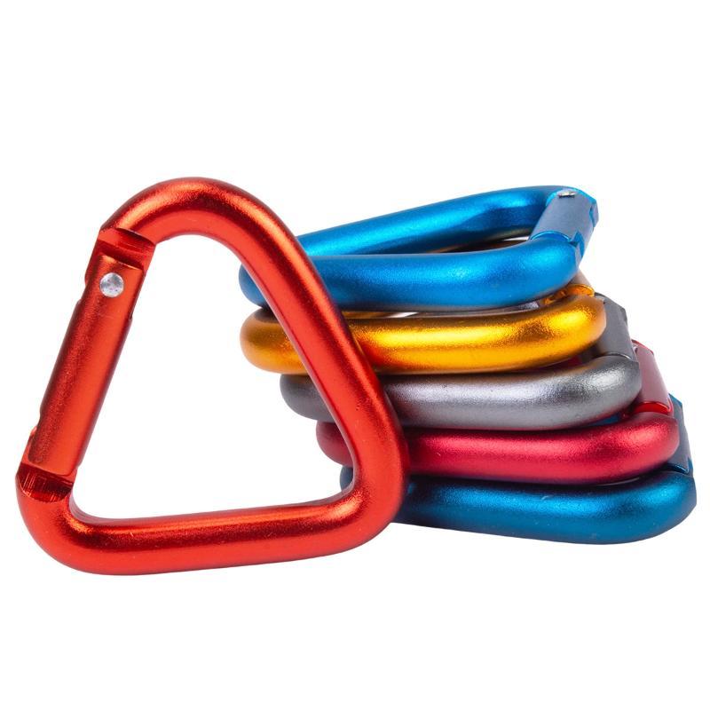 1pz Moschettone Triangolare Campeggio all'Aperto Escursionismo Portachiavi Clip a Scatto Gancio Fibbia Bollitore Moschettone Accessori Sportivi all'Aperto