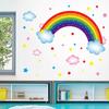 Rainbow Colors Self-Adhesive Wall Decals for Kids Bedroom, Nursery, Reading Corner Decor, Removable and Waterproof