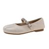 Mary Jane with Women's Fashion Versatile Single Shoes Spring and Summer New Soft-soled Comfortable Flat-soled Beanie Shoes