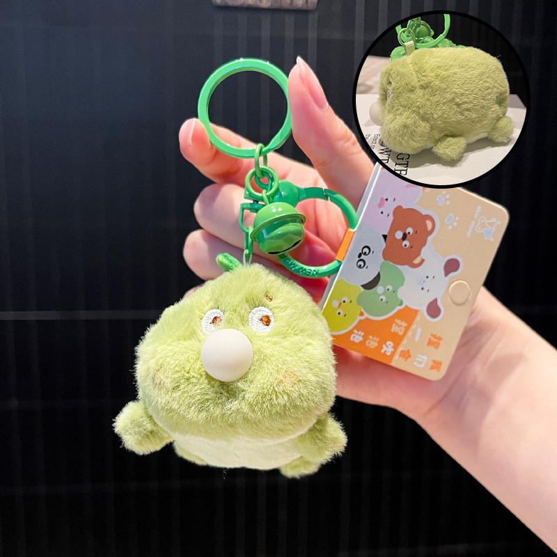 Pig Panda Chick Puppy Blow Bubbles Plush Keychain Function Kids Accessories Gift