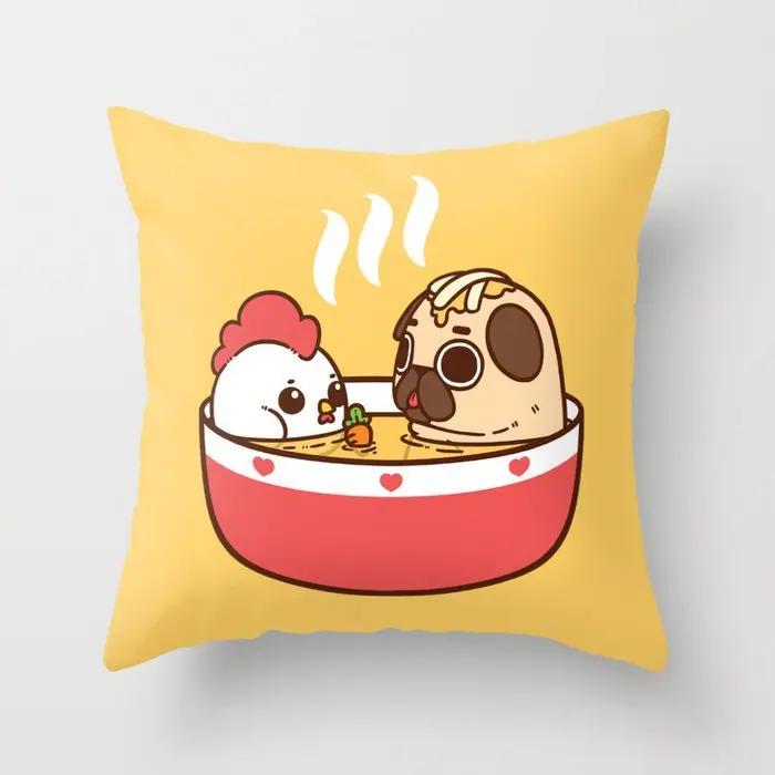 Summer Fashion Fresh Yellow Cute Pillows Case Geometry Floral Cushion Case Modern Decorative Throw Pillows for Bed Sofa Couch