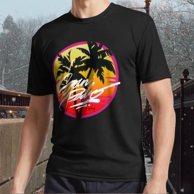Nuova T-shirt da uomo San Pedro logo sul retro Active Logo taglia divertente dalla S alla 5XL