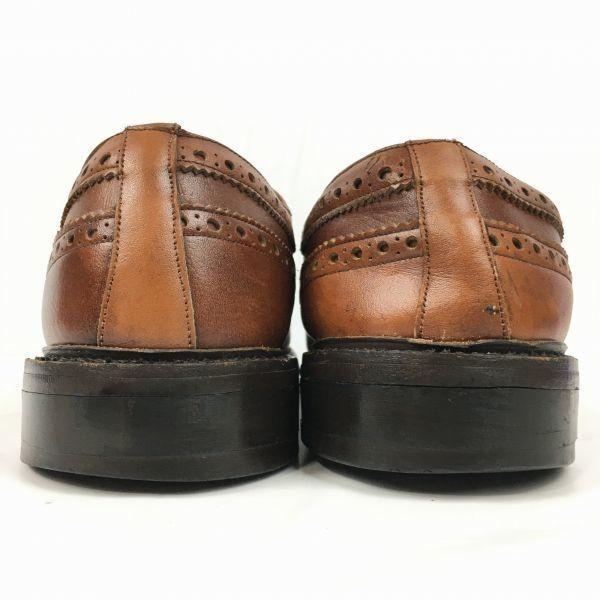 Made In England Goodyear Handmade Vintage Wingtip Business Shoes Brown Size 10 Men's(USED)