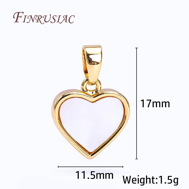 

DIY Accessories 18K Real Gold Plated Heart Pendants For Necklace Making Supplies,Natural Shell Charms Jewelry Materials 1 Piece
