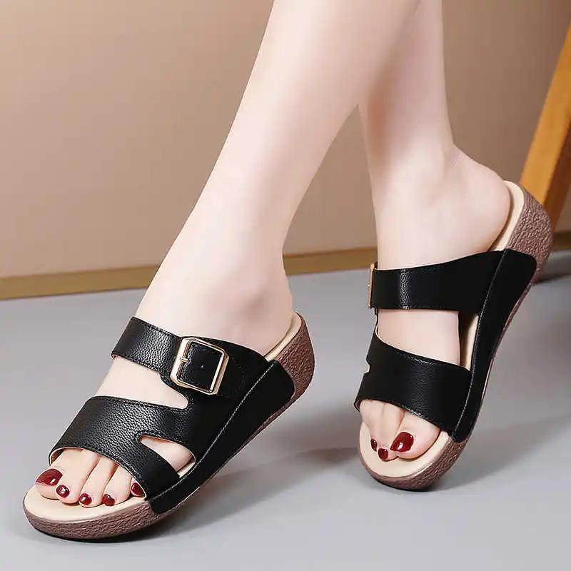 Half Round Foot Womens Walking Sandals Outdoor Ladies Washable Guest Slippers Shoes For Teenager Sneakers Sport 2025new