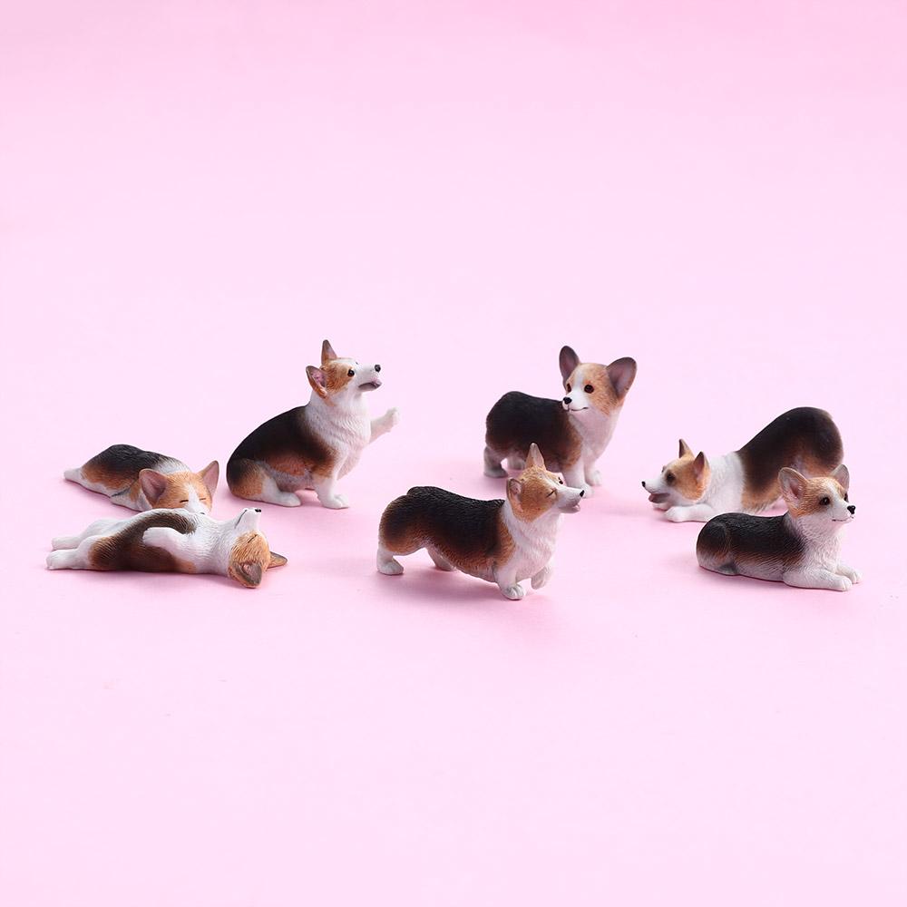 Mini Animal Children's Gift for Kids Simulation Dog Car Ornament Miniature Figurines Corgi Model