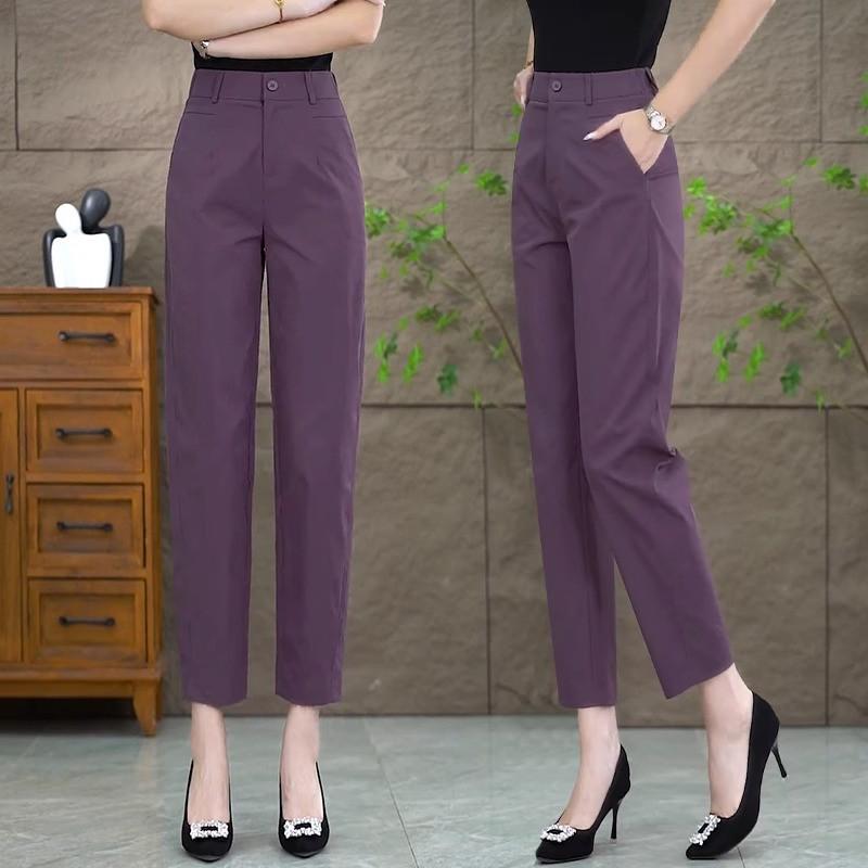 

2026 Women s High-Waisted Cigarette Pants: Nine-Point, Summer Harem Style 29/XL (115-125 jin) виноградный/фиолетовый