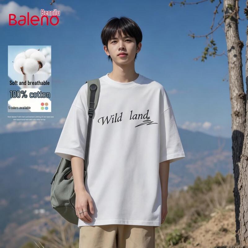 Baleno Men s 100% Cotton Print Casual Short Sleeve T-Shirt XL