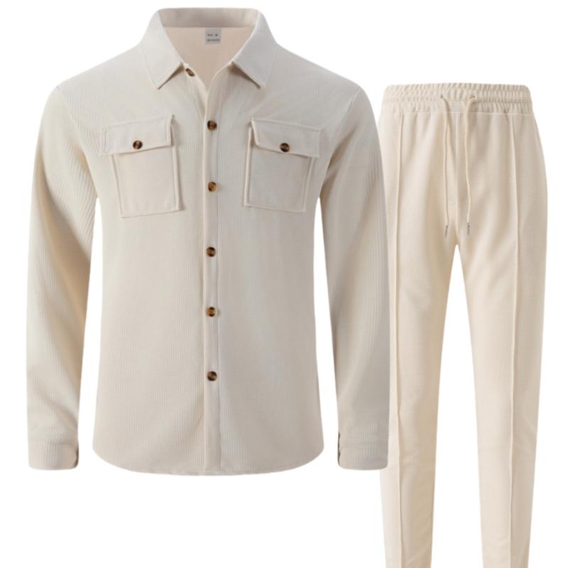 Spring And Autumn Men's Long Sleeved Pants Jackets And Versatile Casual Pants Men's 2pcs Clothing Set