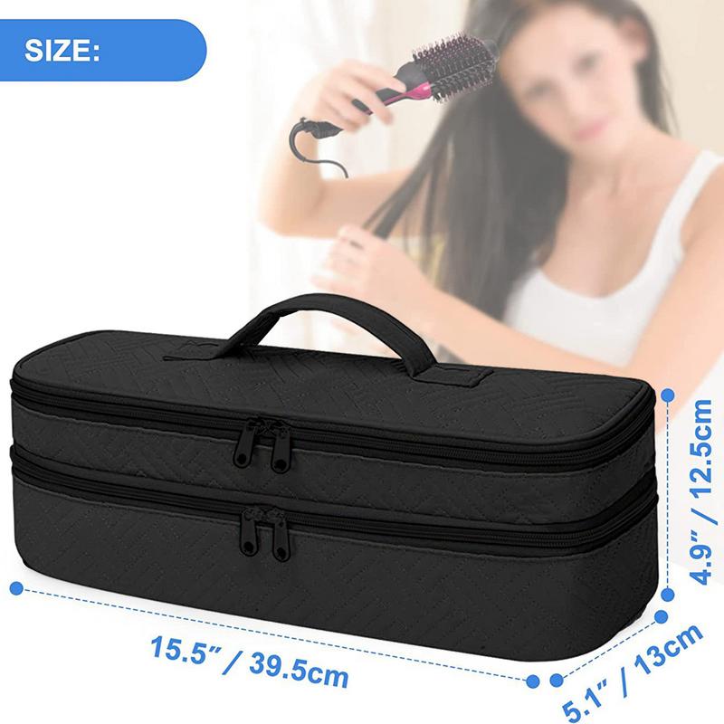 Bag Double Layer Travel Integrated Hair Dryer Storage Curling Iron Double layer Storage Bag Portable Travel Case Organizer Bag