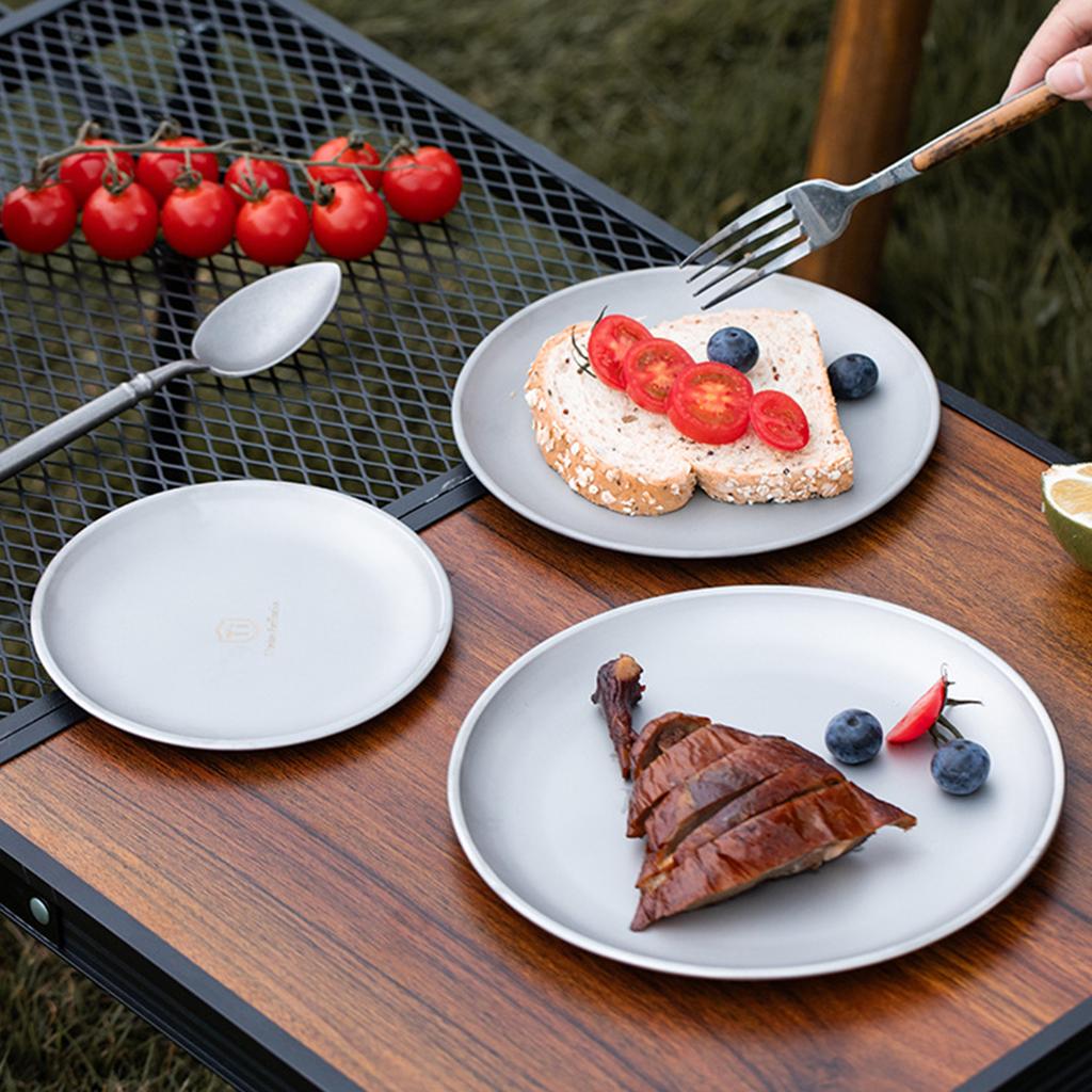 Titanium Camping Plate Outdoor Ultralight Portable Tableware Cookware Stackable Tray For Picnic Hiking Kitchen Equipment