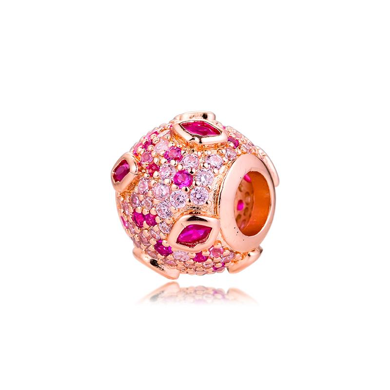 Fits Europe Bracelet Authentic 925 Sterling Silver Kiss Pave Charms Crystal Beads for Jewelry Making