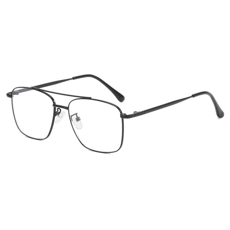 Metal double beam pilot glasses frame retro full frame polygonal big face men's frame with myopia eyes HC