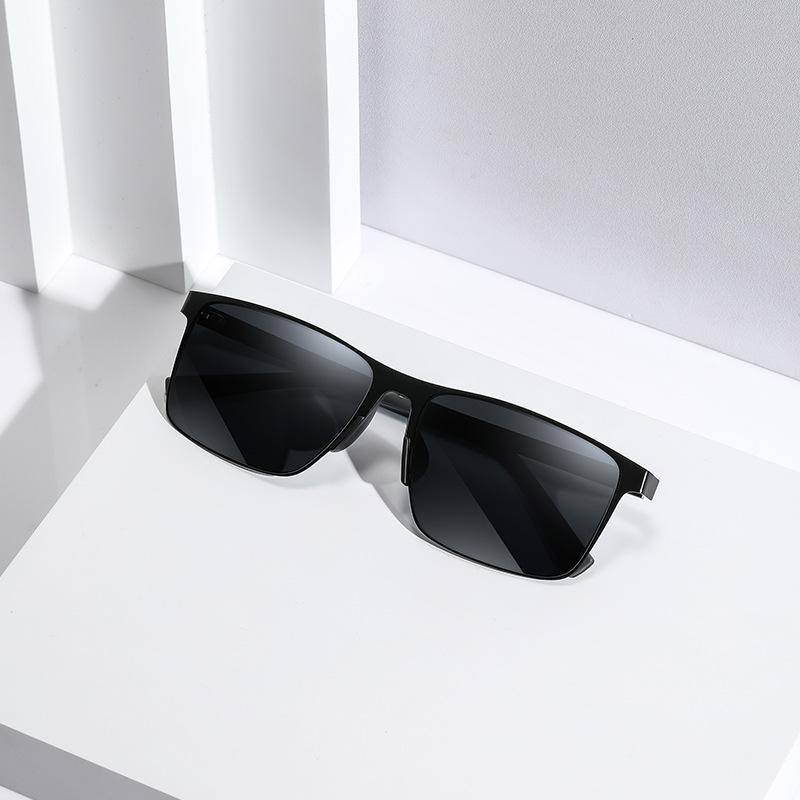 Nylon Polarized Sunglasses Men'S Metal Frames Trendy Square Sunglasses Driving Sunglasses