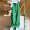 Trendy 2024/25 Green Wide-Leg Pants: Women's Autumn/Winter Influencer Style