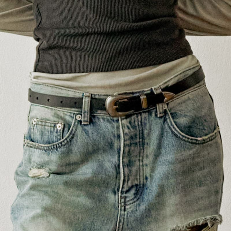 

Маска BL018 Комплект Западный Кожаный Ремень (2 цвета) 02. Buckle_Vintage Silver_Strap_Brown_S