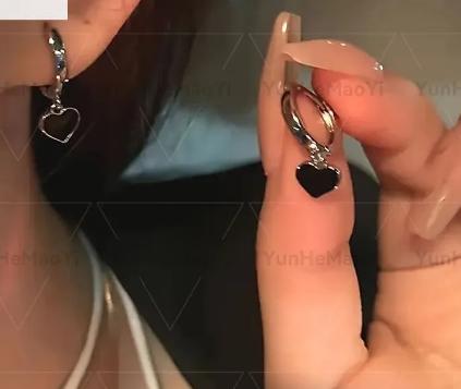 Silver Tone Hoop Earrings with Heart Shaped Pendant Dangle Lightweight Small Hoops for Everyday Wear and Special Occasions