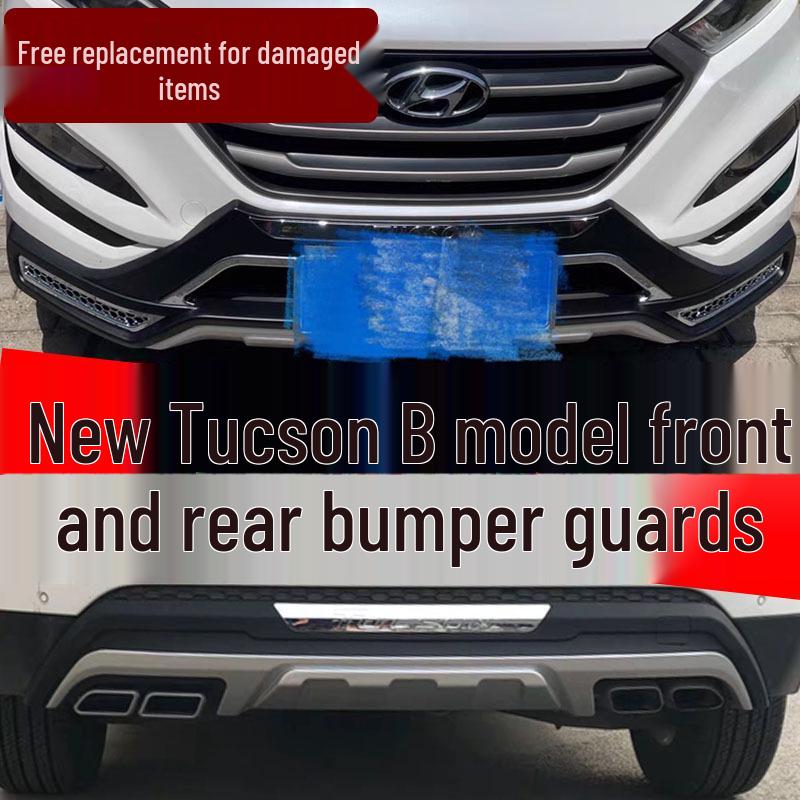 Fits 2015-2018 Hyundai Tucson: Front/rear Bumper Guards, 2018 Model Decorative Bumpers.